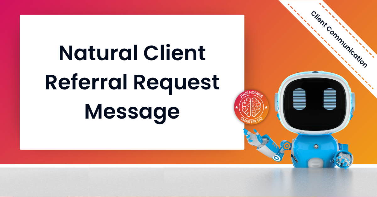 Text graphic that reads “Natural Referral Request Message.”